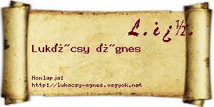 Lukácsy Ágnes névjegykártya
