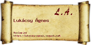 Lukácsy Ágnes névjegykártya