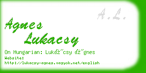 agnes lukacsy business card